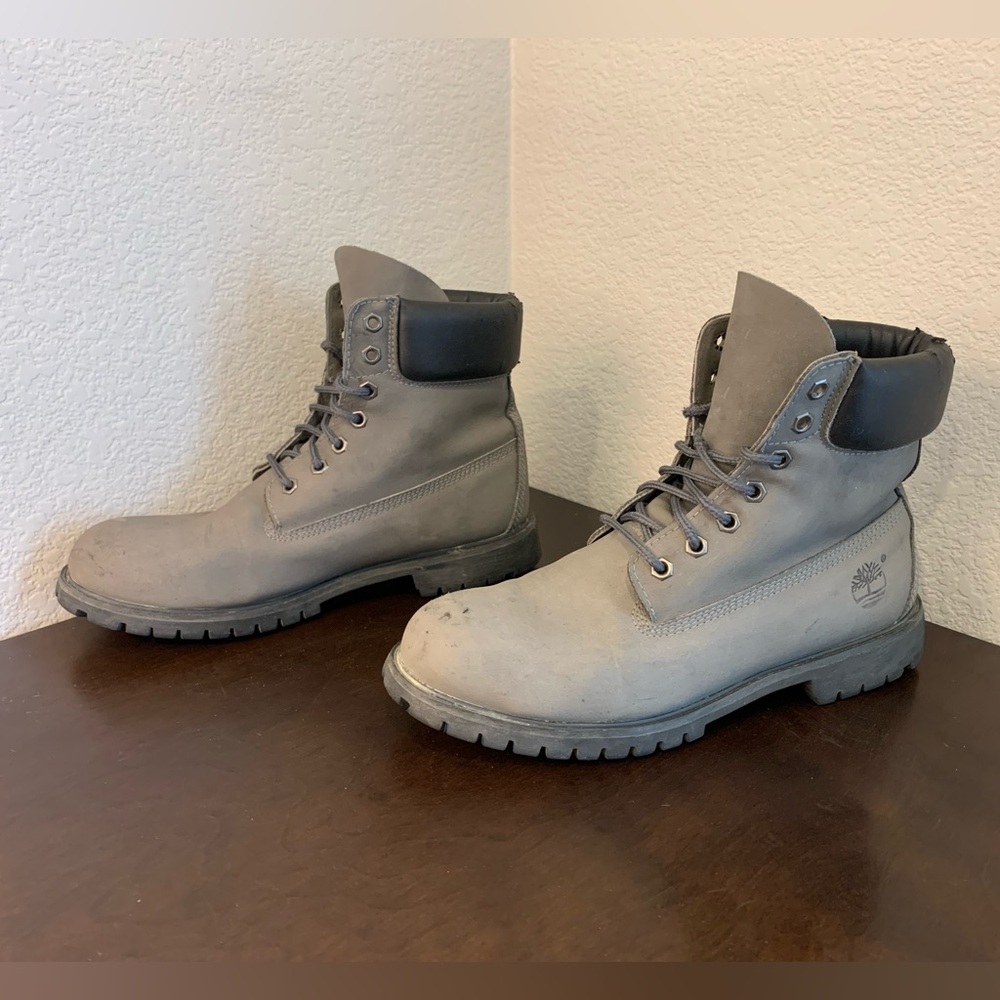 Timberland Boots Premium 6 Inch  Grey Suede Mens Size 13W